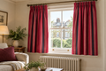 W53 L57 ( W134cm x L145cm) Pencil Pleat Red Black Stripe Curtains